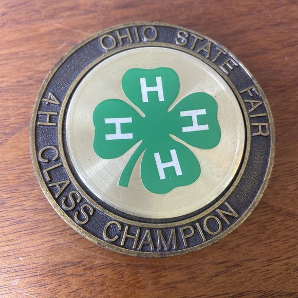 Vintage Ohio State Fair 4H Class Champion Belt Buckle OQHA Round 2 3/4\
